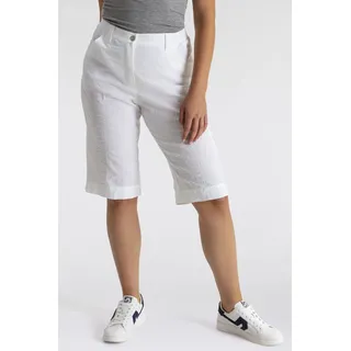 Bermudas KJBRAND "BETTY", Damen, Gr. 44, N-Gr, weiß, Web, Obermaterial: 47% Baumwolle, 45% Polyester, 6% Viskose, 2% Elasthan, Basic schmal, Hosen Bermudas, Sommerhose Wash & Go