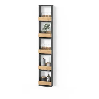 livinity® Weinglasregal 30 x 180 cm Eiche/Anthrazit