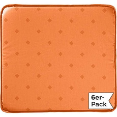 Erwin Müller abwaschbares Stuhlkissen Neuss im 6er-Pack, orange, 38x41 cm