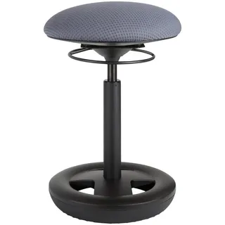 Bürohocker , Grau, Schwarz , Kunststoff, Textil , Drehteller , 38.5x49-70x38.5 cm , Made in Germany , Büromöbel, Bürostühle, Bürohocker