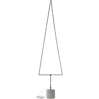 J-LINE - Weihnachtsbaum + LED + Batterien offen, Metall, Schwarz, extra groß