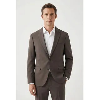 Anzugsakko CINQUE "CIMONOPOLI_S", Herren, Gr. 46, braun, Web, Obermaterial: 53% Polyester, 43% Schurwolle, 4% Elasthan, unifarben, slim fit hüftbedeckend, mit Knöpfen, Sakkos Anzugsakko