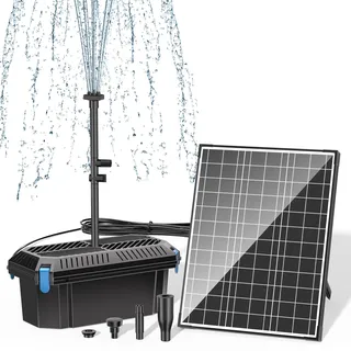 Biling 20W Solar Filterpumpen Teichfilter Komplettset 1200 l/h Solar Teichpumpe mit Filter für Teiche und Wasserfall bis 1200l - Solar Wasserspiel - Solar Springbrunnen für Außen Pool