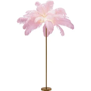 Kare DESIGN Stehlampe Feather Palm Alu, Eisen, Stahl & Metall Rosa