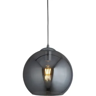 Kugeln Zeitgenössische Aufhängung Stahl Chrom Rauchglas 1 Licht E27 - Grau