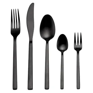 ECHTWERK Tafelbesteck Set Premium 30tlg PURE BLACK - Shiny, Farbe:Schwarz - Schwarz