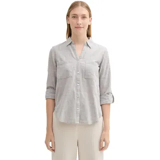 Tom Tailor With Slub Structure 1035247 Bluse Explicit Grey 36