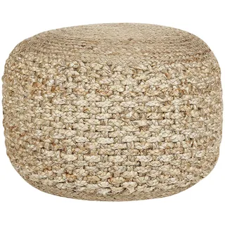 Beliani Pouf Beige Dinni , Naturmaterialen , Rund , 50x35x50 cm , Wohnzimmer, Sessel, Hocker & Hockerbänke, Poufs