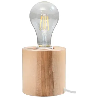 Licht-Erlebnisse JAZLEAN Kleine Holzlampe Ø10cm H:10cm für E27 Tischleuchte