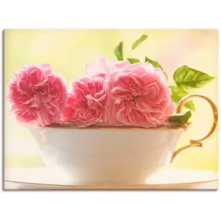 Artland Wandbild "Vintage Rosen" Blumen 1 Stk. tlg. als Leinwandbild, Poster in verschied. Größen, farbe bild(er): pink