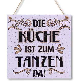 CARISPIBET Die Küche ist Dekoschil Hausdeko Wohnkultur Hängeornamente dekorative Wandkunst 20 x 20 cm