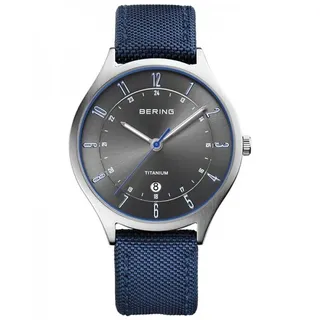 Bering Herren Uhr Armbanduhr Titan Ultra Slim - 11739-873 Textil