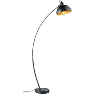 Reality Leuchten Bogenleuchte Recife R46041032, Metall Schwarz/Goldfarbig, exkl. 1x E27, 75 x 25 x 160 cm