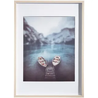 Bilderrahmen , Eichefarben , Holz, Glas , rechteckig , 50x70 cm , Fsc , Passepartout , Bilder & Rahmen, Bilderrahmen, Bilderrahmen & Fotorahmen