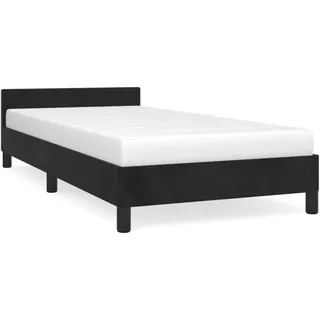 vidaXL Bettgestell mit Kopfteil ohne Matratze Schwarz 90x190 cm Samt - Schwarz