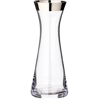 EDZARD Karaffe Hendrik, mundgeblasenes Kristallglas mit Platinrand, Wasserkaraffe aus Glas, Höhe 27 cm, ø 11 cm, Füllmenge 0,8 Liter