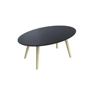 meet powered by PAPERFLOW SCANDI Beistelltisch oval MDF-Platte schwarz 85,0 x 50,0 x 35,0 cm, 1 St.
