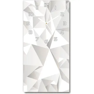 Wanduhr aus Glas – 30x60 cm - Glasbild - Glasuhr - Gehärtetes Glas -Abstrakter Hintergrund - Weiß