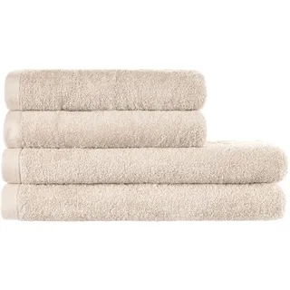 Homewell Handtücher Set - weich und saugstark, 100% Baumwolle, Oeko-Tex 100 Zertifiziert (2 Badetücher + 4 Handtücher, Beige)