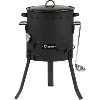 BBQ-Toro Eintopfofen Outdoor Ø 29 cm, Gulaschkanone mit Topf, Grillrost und Suppenkelle, Kochofen - Schwarz