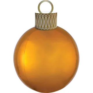 Amscan 4040701 - Orbz XL Folienballon Ornament Weihnachtskugel, 38 x 50 cm, Gold, Weihnachten, Heliumballon, Party, Dekoration, Xmas, Christmas, Baumschmuck