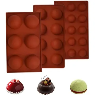 3 Stück Kugelform Silikonform, Kugel Flexible Schokoladenform Rund Silikon Bakeware Set Silikonform Halbkugel 29 Löcher Silikonform, Zur Herstellung Von Pudding Schokolade Kuchen Mousse