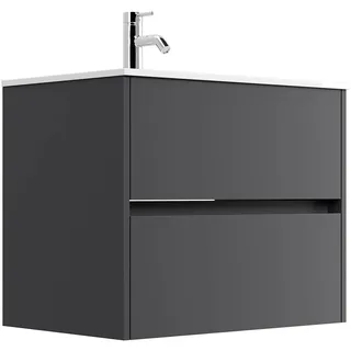 Posseik Badmöbel Limes und Waschtisch 2 Greifraum Auszüge 70 cm Weiß Hochglanz