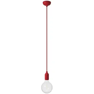 Creative Cables Mit Bulb Silikon Bunte Pendelleuchte Mit Textilkabel - Red - One Size