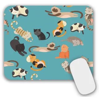 AOKSUNOVA Mauspad Klein Mousepad 24 x 20cm Katze Kleines Mauspad mit Motiv Cute Design