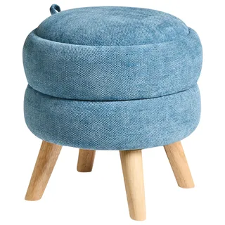 Beliani Pouf mit Stauraum Stoff 40 x 41 x 40 cm Blau