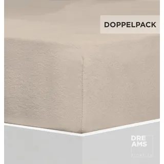 Florella Spannbettlaken »FS9, Flausch-Frottee, mit Rundum-Gummi, 80 % Baumwolle, 20 % Polyester« für Matratzenhöhe bis 25 cm geeignet, beige