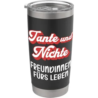 Tante und Nichte Freundinnen fürs Leben Doppelwandiger Edelstahl-Thermobecher