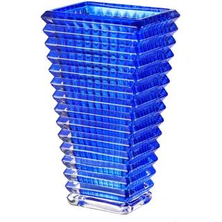 KAYLETIN Kristallvase, Blaue Glasvase für Blumen, große Glasvasen für Wohnzimmer, Schlafzimmer, Küche, Esstisch, Büro, Hochzeit, 28 cm