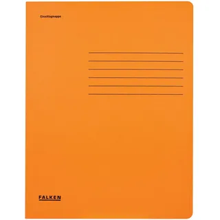 Falken Original Falken 25er Pack Einschlagmappe. Made in Germany. Aus Recycling-Karton mit 3 Innenklappen für DIN A4 orange Juris-Mappe Sammelmappe Dokumentenmappe Aufbewahrungsmappe