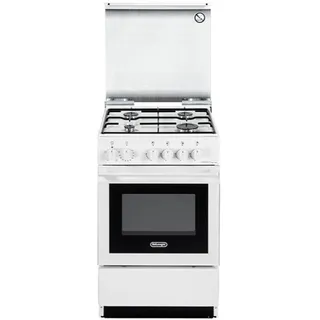 DE LONGHI SESW554NED Küche 50x50cm Weiß Ofen Elektro 4 Feuer + Deckel