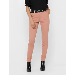 Chinohose ONLY "ONLPARIS REG CHINO PANT", Damen, Gr. 46XXXL, Länge 32, rosa (rose dawn), Web, Obermaterial: 97% Baumwolle, 3% Elasthan, unifarben, lang, Hosen Chinohose, gepflegte Hose mit schmaler Beinform