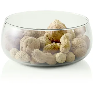 AdHoc Yuna Dessertgläser 660 ml, mundgeblasenes Glas, Skandinavisches Design, hitzebeständig, kleine Schälchen für Obst und Nüsse, dekorativ nachtisch Gläser set, transparente/grau