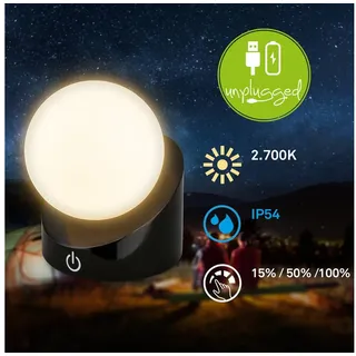 Briloner Mini LED Tischlampe Schwarz 2 St.