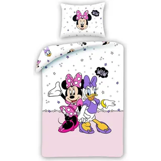 HALANTEX Leinen inklusive Minnie und Daisy Baumwolle, 140/200, 70/90 cm - Rosa