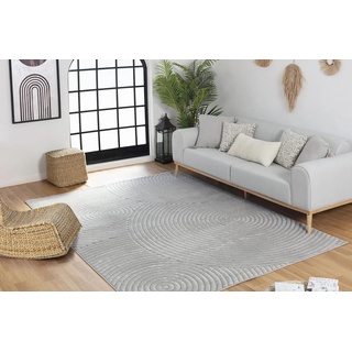 Surya Denver Teppich Läufer Wohnzimmer, Esszimmer - Moderne Boho Teppich Geometrisches Muster - Weicher Skandinavisch Wohnzimmerteppich Orientalisch - Läufer Flur 80x150cm Groß Teppich Grau