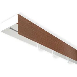 Gardinenschiene SN DECO GROUP "Vorhangschiene SH mit Blende" Gr. 6, weiß (weiß, walnussfarben), L:300cm T:4,7cm, Kunststoff, Gardinenstangen, Gardinenschiene