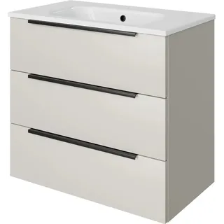 Pelipal Badmöbel-Set Quantum 07 Kaschmir Matt Select 81 cm 3 Auszüge