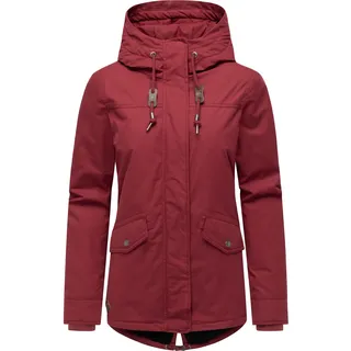Winterjacke RAGWEAR "Winterjacke Parkker Warm YOUMODO", Damen, Gr. XL, rot (wine rot), Obermaterial: 65% Polyester PES. 35% Baumwolle CO.  Obermaterial: Futter: 100% Polyester PES. 100% Polyester PES., Jacken Winterjacke