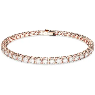 Swarovski Matrix Tennis Armband Rundschliff Weiß Roségold-Legierungsschicht
