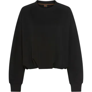 Sweater BOSS ORANGE "Efem Premium Damenmode", Damen, Gr. XL (42), schwarz (schwarz 001), Sweatware, Obermaterial: 100% Baumwolle, unifarben, normal, Rundhals, Rippbündchen, Sweatshirts Sweater, Relaxed Fit, Rundhals