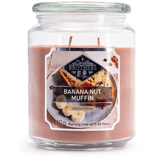 Candle-Brothers Große Duftkerze im Glas mit Deckel | Banana Nut Muffin | Duftkerze Süß | Kerze 2 Docht | Kerze lange Brenndauer | Geschenk für Frauen