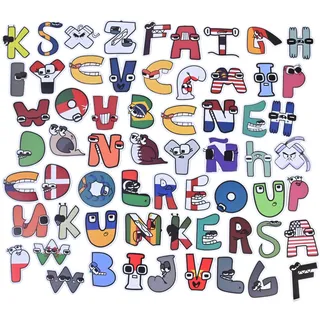 Daleweo Buchstaben Sticker 60 Stück, Aufkleber Scrapbook Zubehör, Wasserdicht Vinyl Alphabet, Vintage Deko für Koffer Handy, Bunte Lernspielzeug Kinder