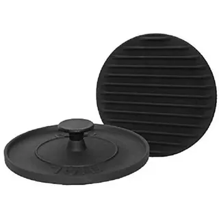 Druckdeckel Presse aus Gusseisen für Grill Pfanne Fleischpresse rund 22 cm