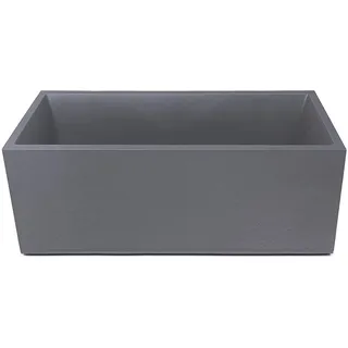 Ondis24 Pflanzkübel Blumenkübel Blumentopf Vulkan Pierre 100cm, Schiefer Optik mit Wasserspeicher, Winterfest (Hellgrau)