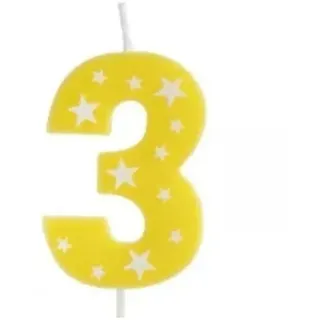 Bunte Geburtstagskerze mit Zahl, 6 cm - 3